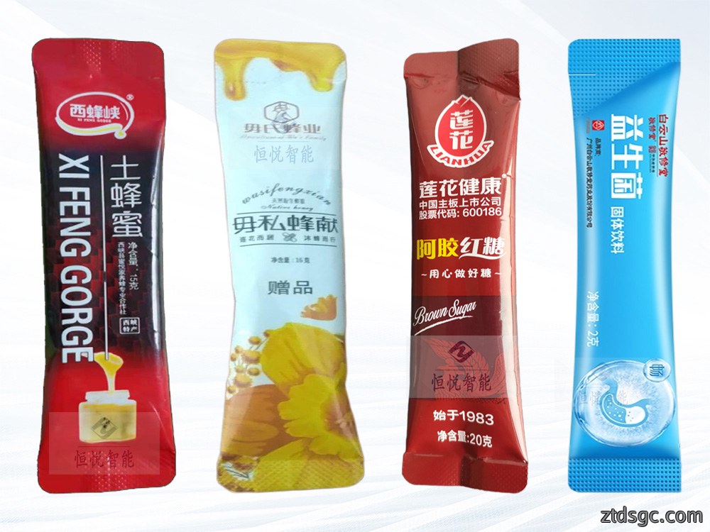 圆角长条袋蜂蜜包装实物